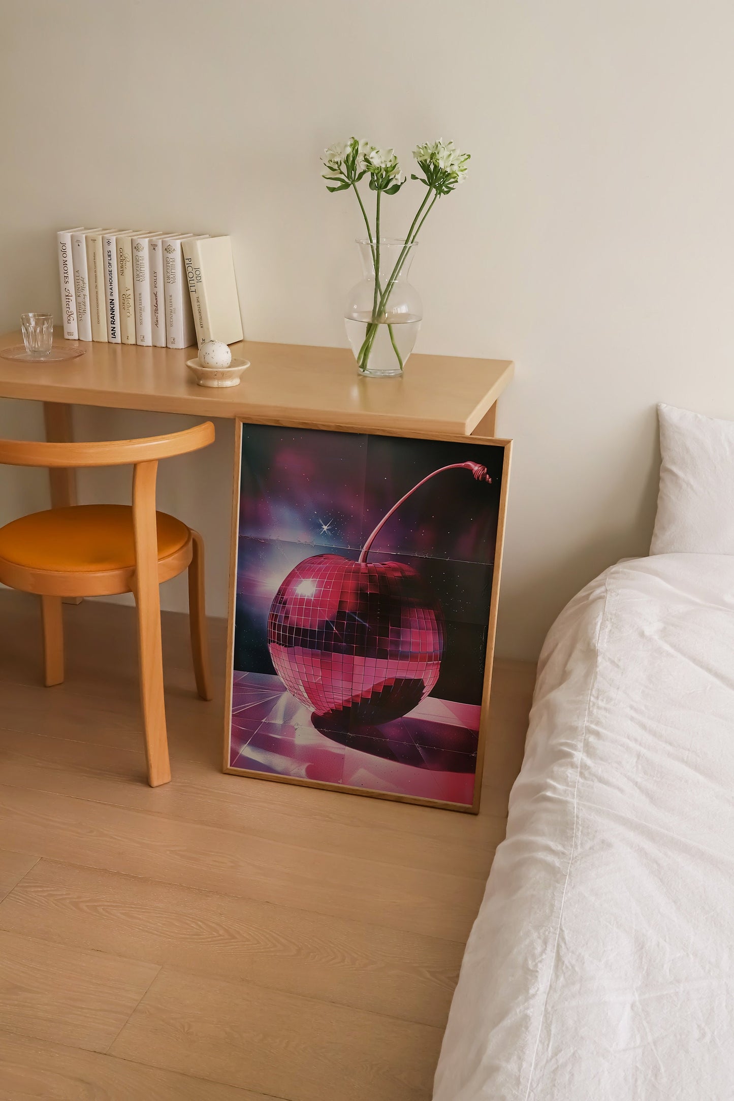 80s Cherry Disco Ball Print